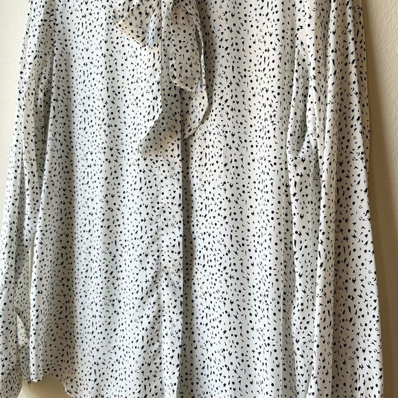 G. Label by Goop Barbara Silk Blend Tie Neck Button Down Blouse Sz 10 - Picture 6 of 16